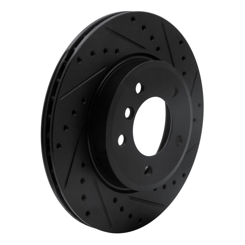 BMW 325CI Brake Rotor (1) - Front Right - R1 Concepts - Drilled & Slotted - Black - `99-`08